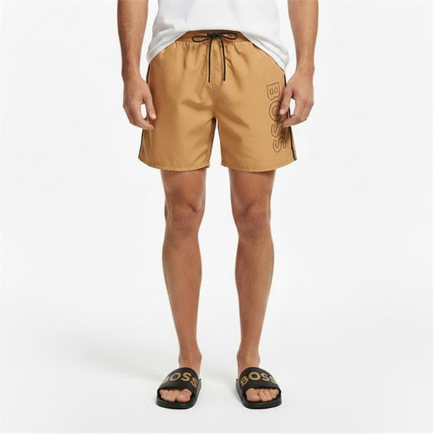 Camel/Black 260 - Boss - Mens BOSS Swim Shorts with Logo Detail (Stormfish)