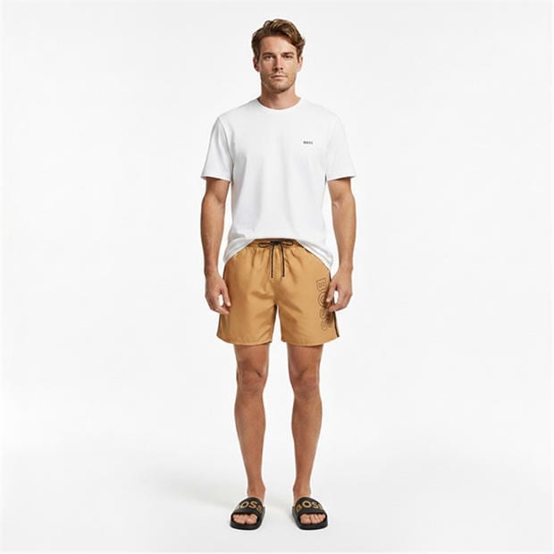 Camel/Black 260 - Boss - Mens BOSS Swim Shorts with Logo Detail (Stormfish)