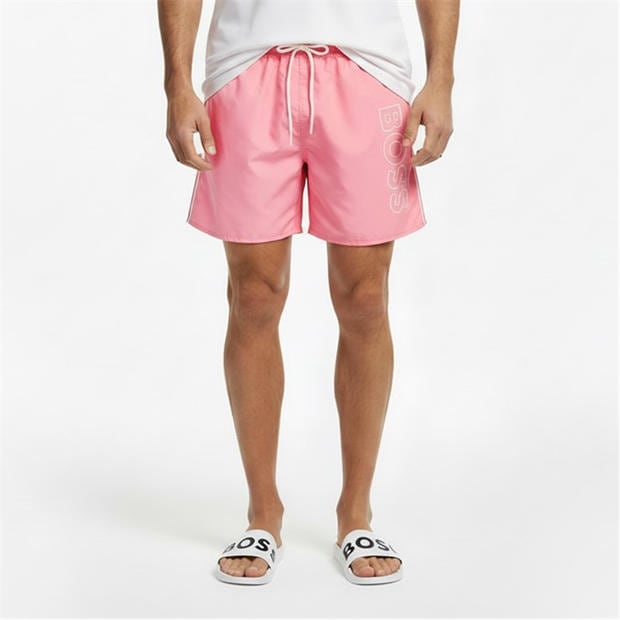 Pink 685 - Boss - Mens BOSS Swim Shorts with Logo Detail (Stormfish)