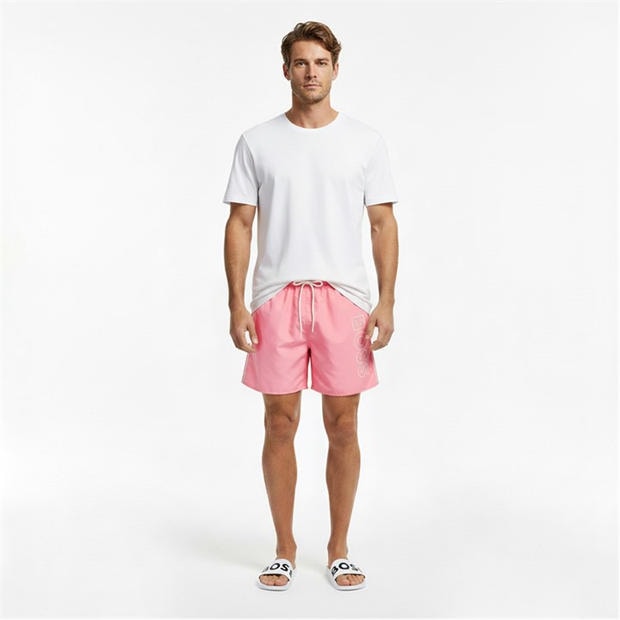 Pink 685 - Boss - Mens BOSS Swim Shorts with Logo Detail (Stormfish)