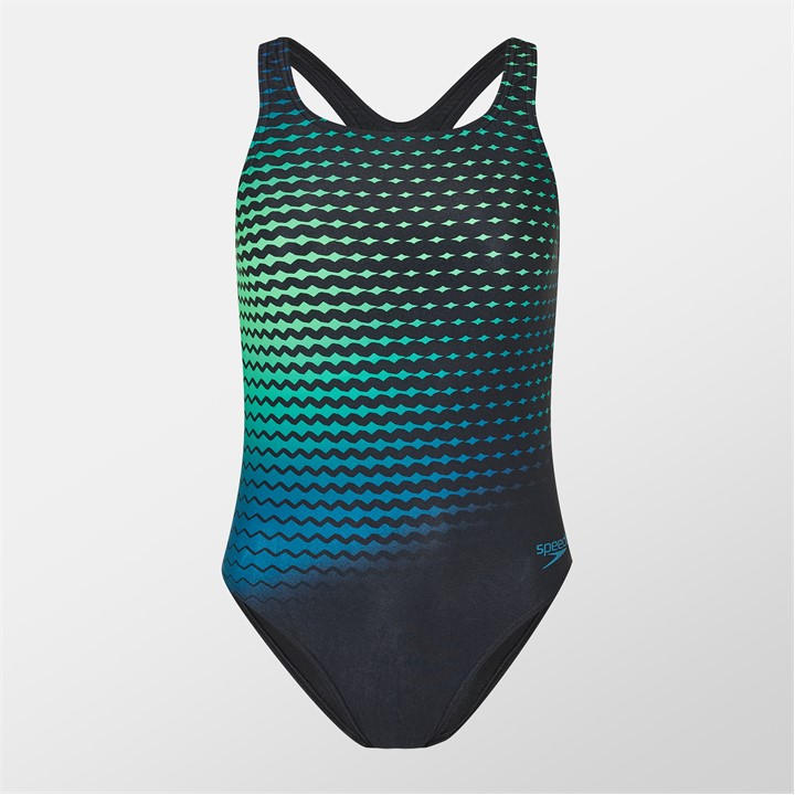 Speedo Women's Black Digital Printed Medalist One Piece Swimsuit in Size 8, Sports Direct