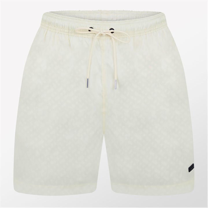 Boss Men' Beige Jacques Elasticated Waist Quick-Drying Swim Shorts in Size S, Sports Direct