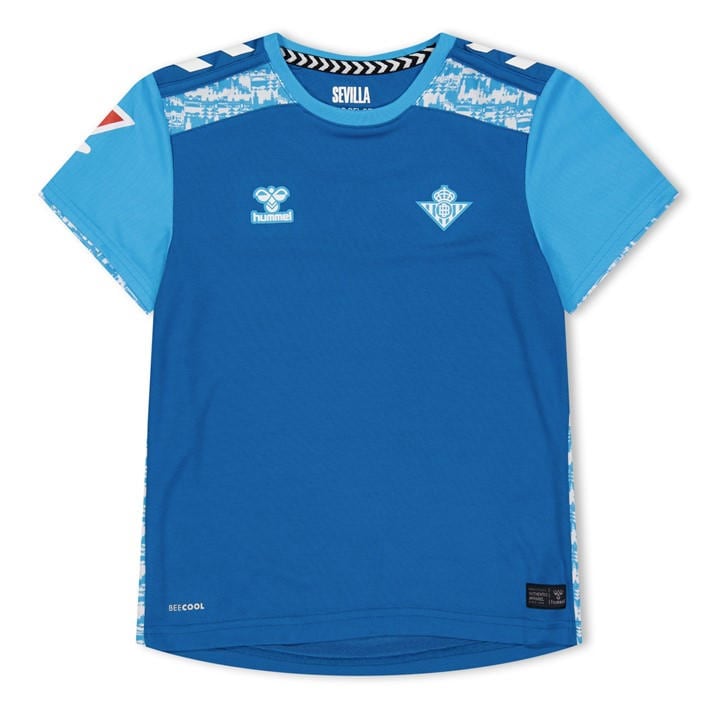 Hummel Boys Blue Real Betis Third Shirt 2024 2025  in Size 13 - 14 Years, Sports Direct