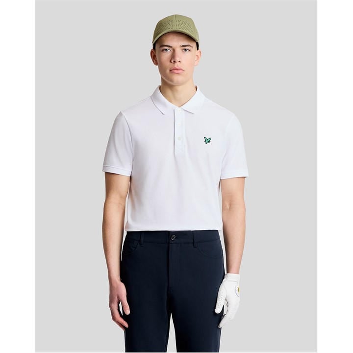 Lyle And Scott Men's White Lyle & Scott Golf Green Eagle Polo Shirt in Size M, Sports Direct