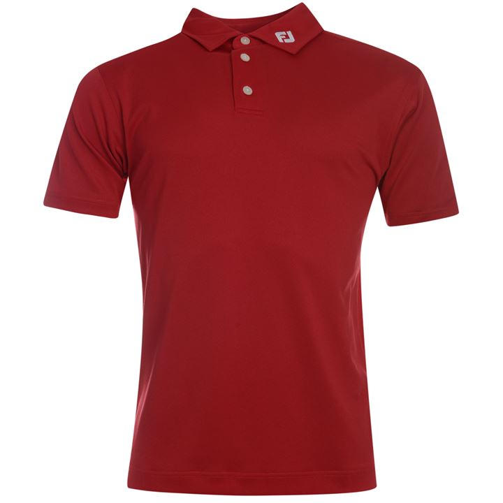 Footjoy Men's Red Solid Polo Shirt in Size L, Sports Direct