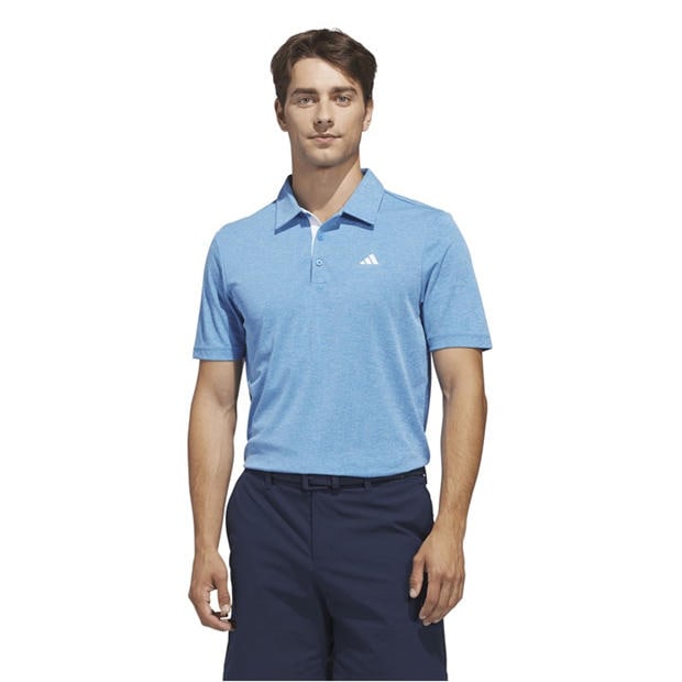 Lucid Blue - adidas - Heather Polo Shirt Mens