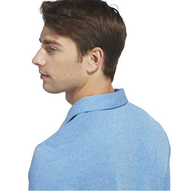Lucid Blue - adidas - Heather Polo Shirt Mens