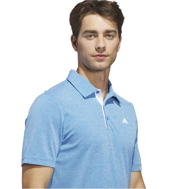 Lucid Blue - adidas - Heather Polo Shirt Mens