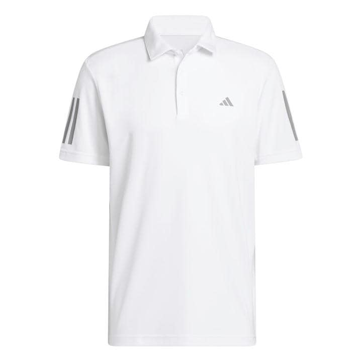 Adidas Men' White 3 Stripe Polo Shirt in Size S, Sports Direct