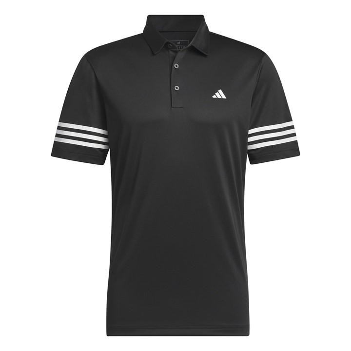 Adidas Men's Black 3 Stripe Polo Shirt in Size L, Sports Direct
