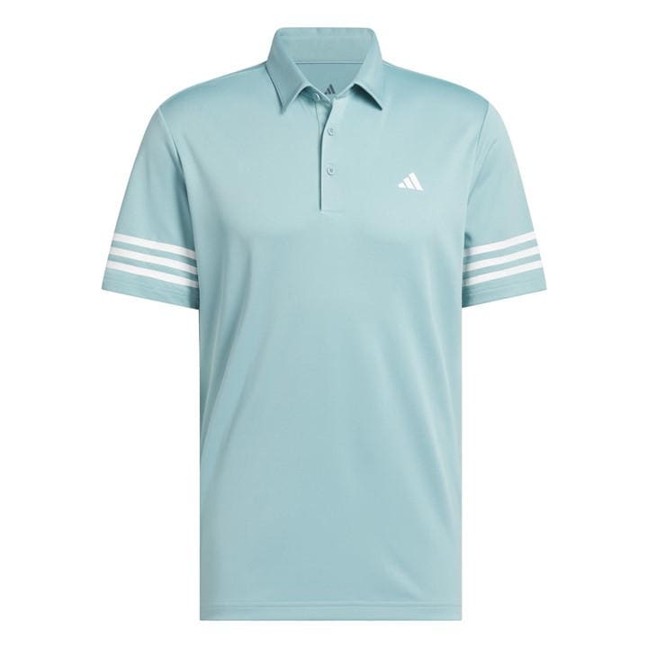 Adidas Men' Green 3 Stripe Polo Shirt in Size S, Sports Direct