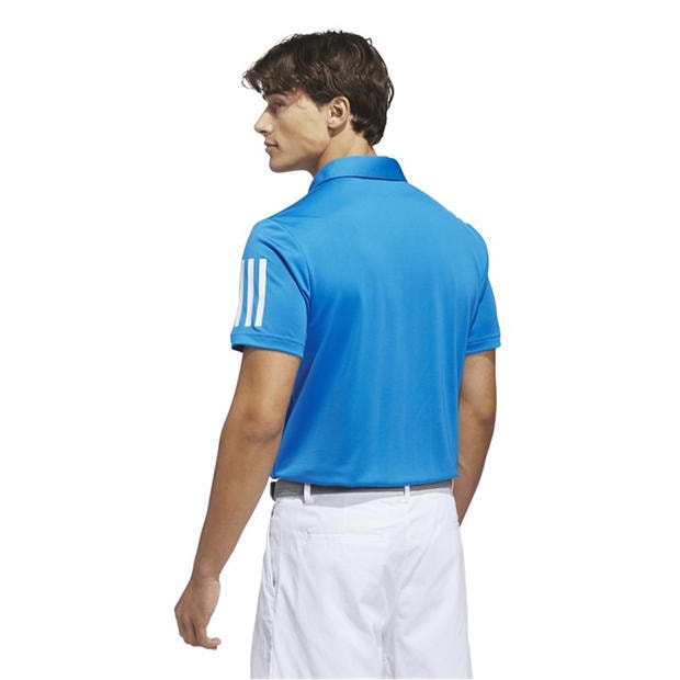 Bright Blue - adidas - 3 Stripe Polo Shirt Mens
