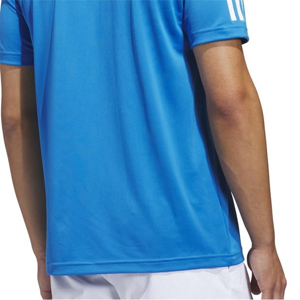 Bright Blue - adidas - 3 Stripe Polo Shirt Mens