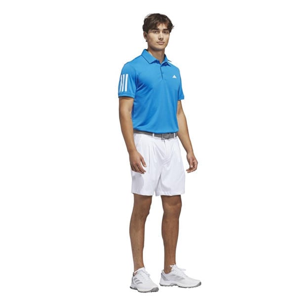 Bright Blue - adidas - 3 Stripe Polo Shirt Mens