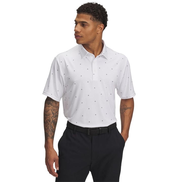 Under Armour Men's White Printed Short-Sleeve Performance Polo Shirt in Size 2XL, Sports Direct
