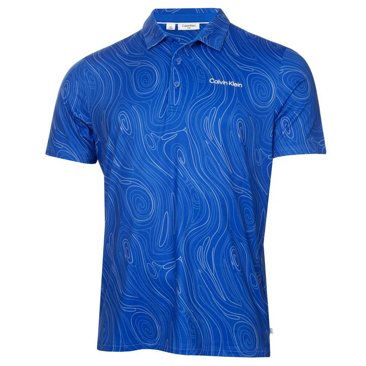Calvin Klein Golf Men's Blue Short Sleeve Performance Polo Shirt in Size XL, Sports Direct
