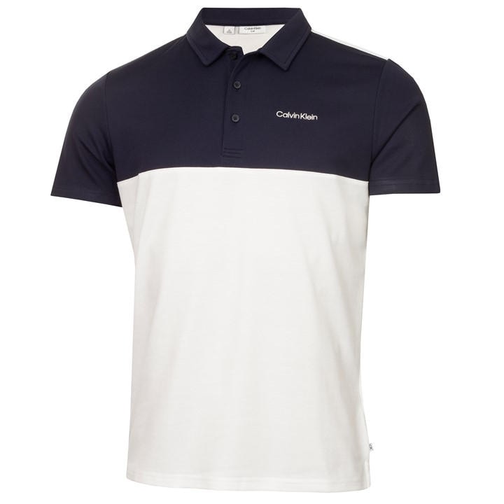 Calvin Klein Golf Men' White Jc Block Short Sleeve Performance Polo Shirt in Size S, Sports Direct