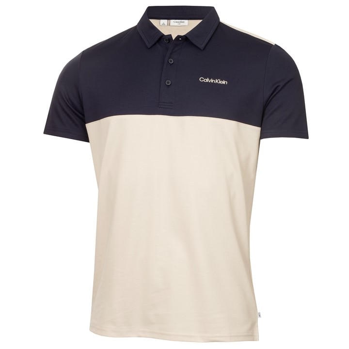 Calvin Klein Golf Men's Brown Jc Block Short Sleeve Performance Polo Shirt in Size 2XL, Sports Direct