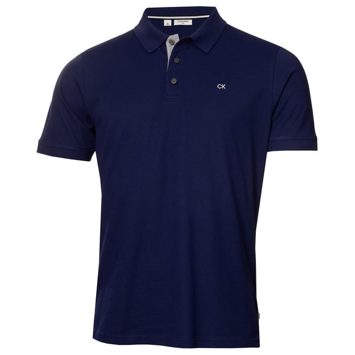 Calvin Klein Golf Men' Blue Short Sleeve Performance Polo Shirt in Size S, Sports Direct