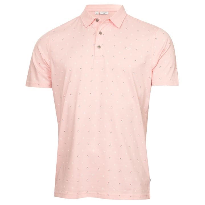 Calvin Klein Golf Men' Pink Short Sleeve Performance Polo Shirt in Size S, Sports Direct
