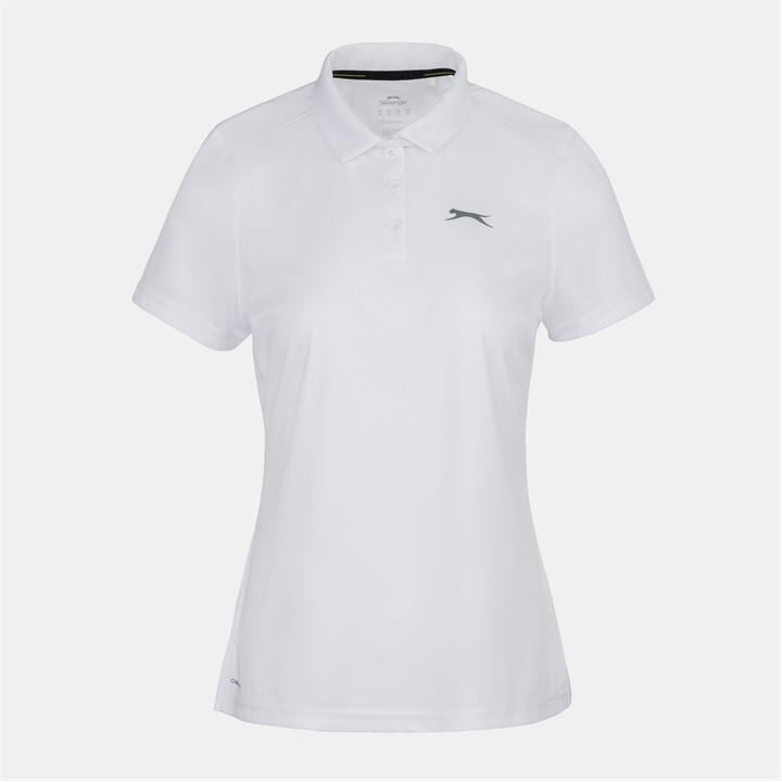 Slazenger Women's White Plain Golf Polo Shirt in Size 16, Sports Direct