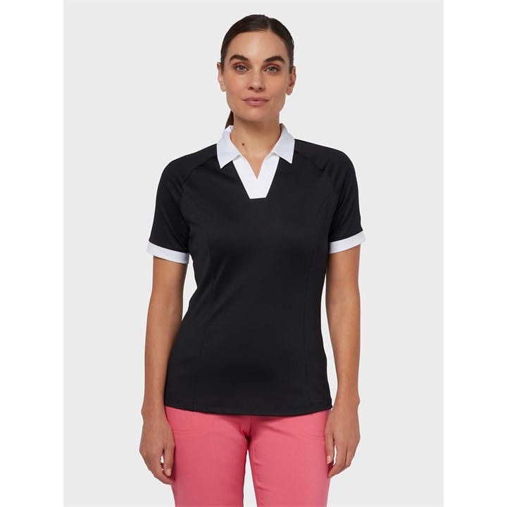 Callaway Women's Black Short-Sleeve Performance Polo Shirt in Size 10, Sports Direct