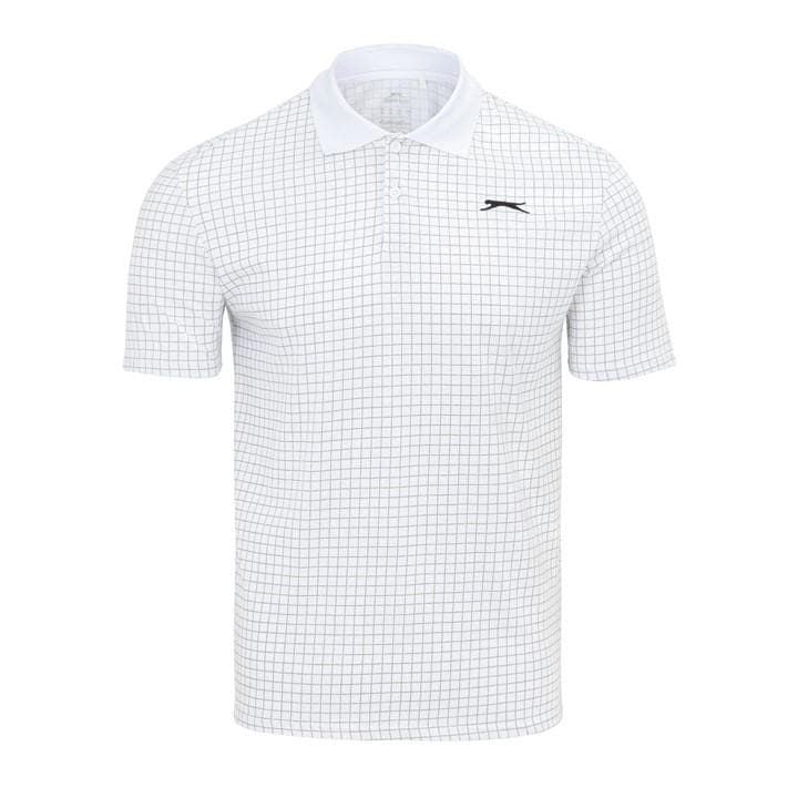 Slazenger Men's White Check Golf Polo in Size 4XL, Sports Direct