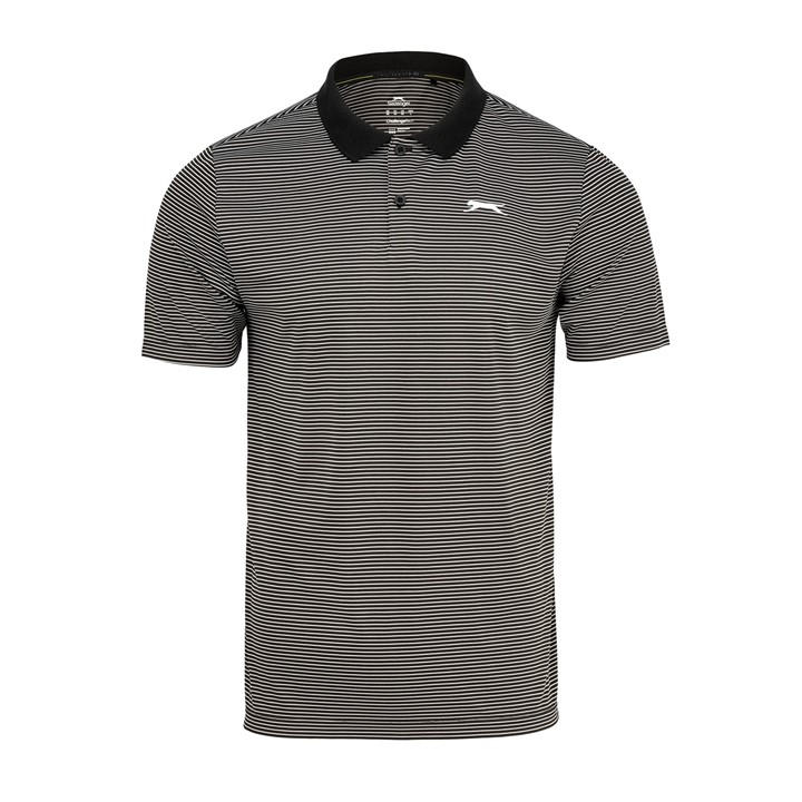 Slazenger Men's Black Micro Stripe Golf Polo Shirt in Size 4XL, Sports Direct