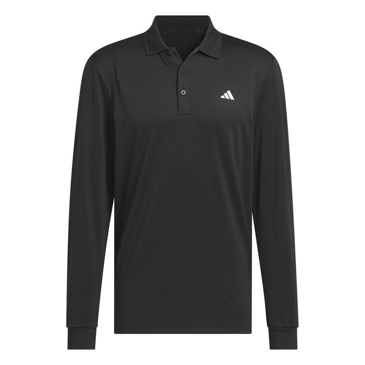 Adidas Men's Black Long-Sleeve Performance Polo Shirt in Size M, Sports Direct
