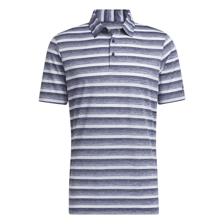 Adidas Men's Blue Two-Color Striped Golf Polo Shirt in Size M, Sports Direct