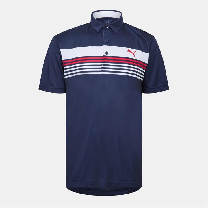 Puma Men' Blue Short-Sleeve Performance Polo Shirt in Size S, Sports Direct
