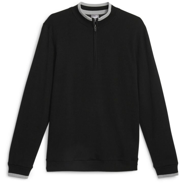 Puma Men' Black Windblock Long Sleeve Performance Polo Shirt in Size S, Sports Direct