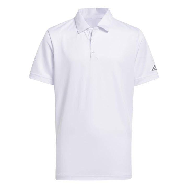 Adidas Boys White 3 Stripe Polo Shirt  in Size 13 - 14 Years, Sports Direct