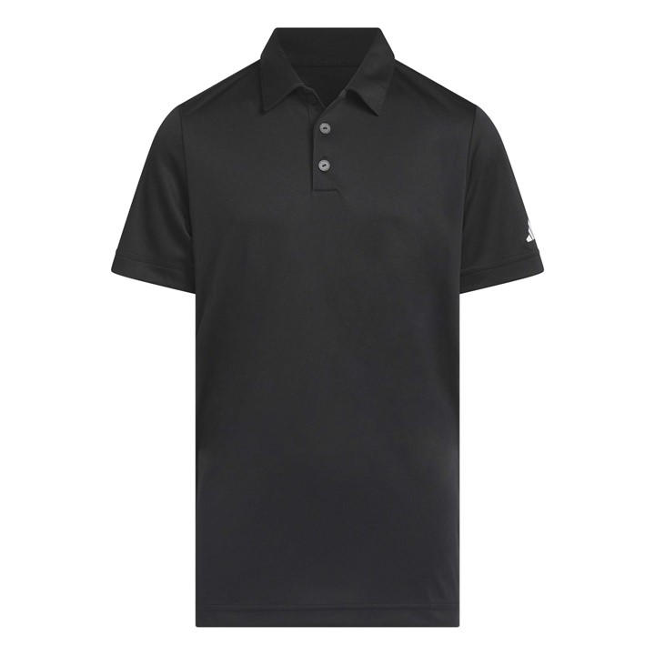Adidas Boys Black 3 Stripe Polo Shirt  in Size 13 - 14 Years, Sports Direct
