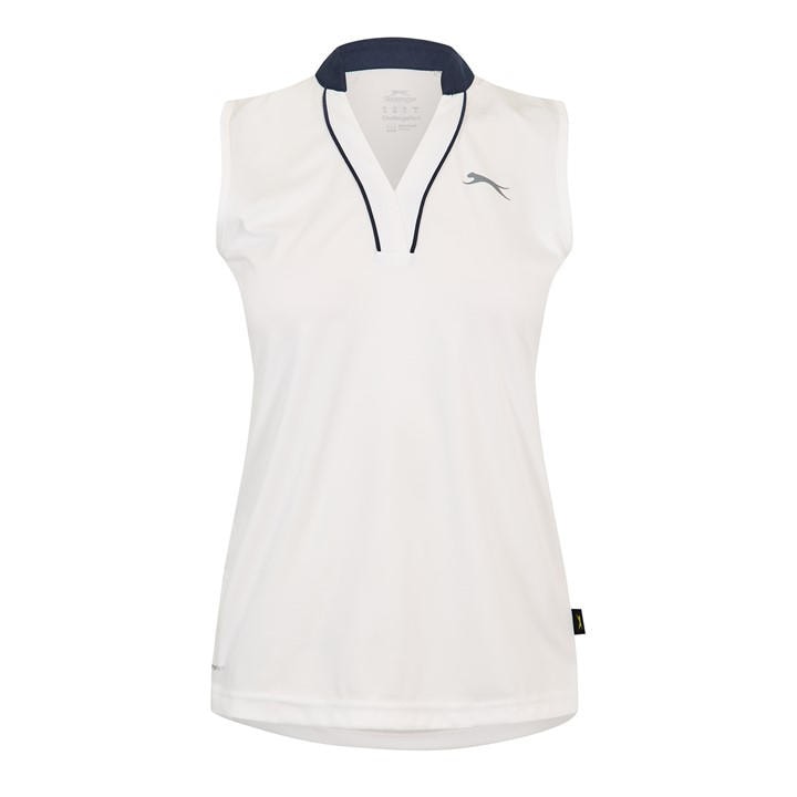 Slazenger Women's White Sleeveless Polo Shirt in Size 18, Sports Direct