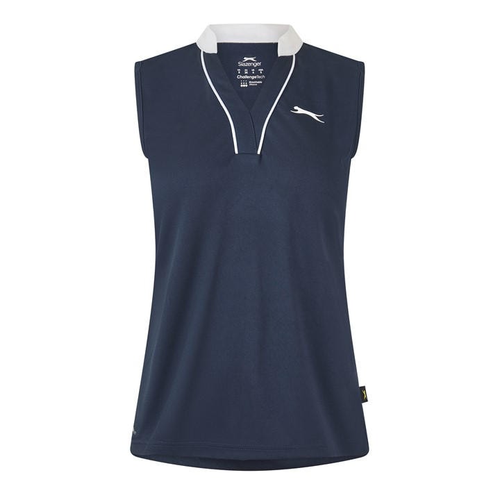 Slazenger Women's Blue Sleeveless Polo Shirt in Size 18, Sports Direct