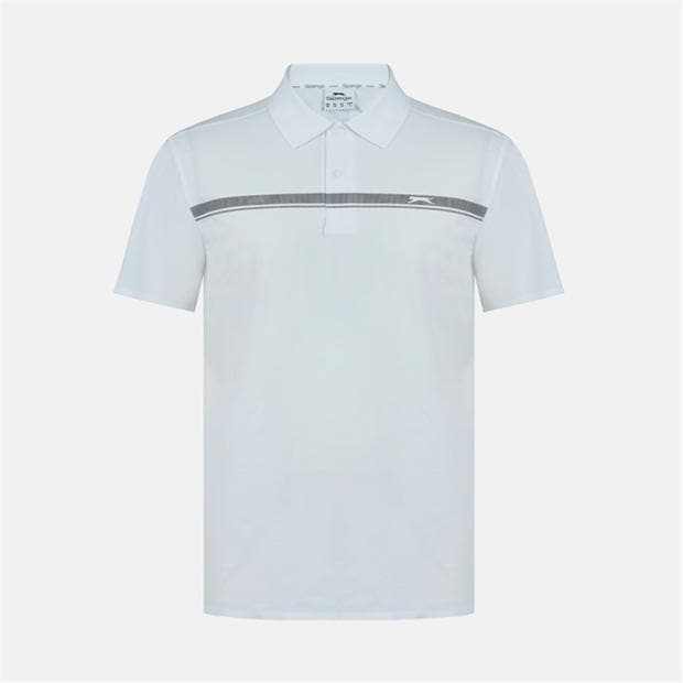 White - Slazenger - Men's Slagenzer Golf Short Sleeve Performance Polo Shirt