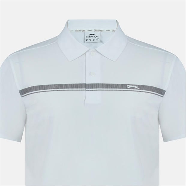 White - Slazenger - Men's Slagenzer Golf Short Sleeve Performance Polo Shirt