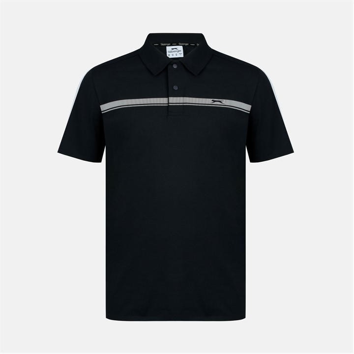 Slazenger Men's Black Slagenzer Golf Short Sleeve Performance Polo Shirt in Size 2XL, Sports Direct