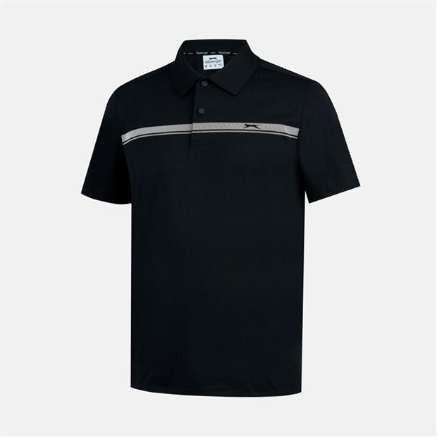Black - Slazenger - Men's Slagenzer Golf Short Sleeve Performance Polo Shirt