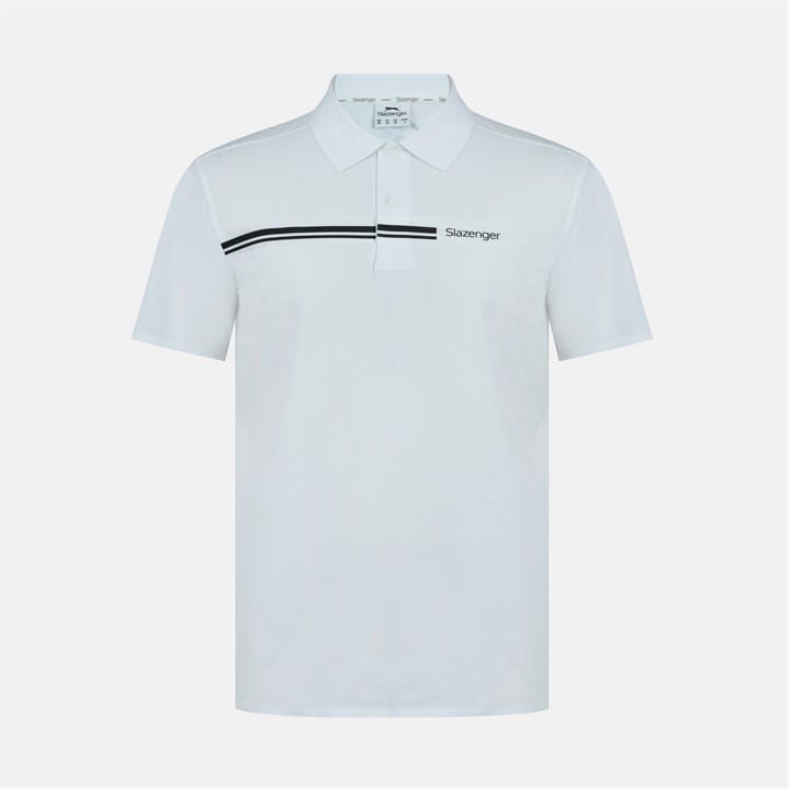Slazenger Men's White Slagenzer Golf Short Sleeve Performance Polo Shirt in Size XL, Sports Direct