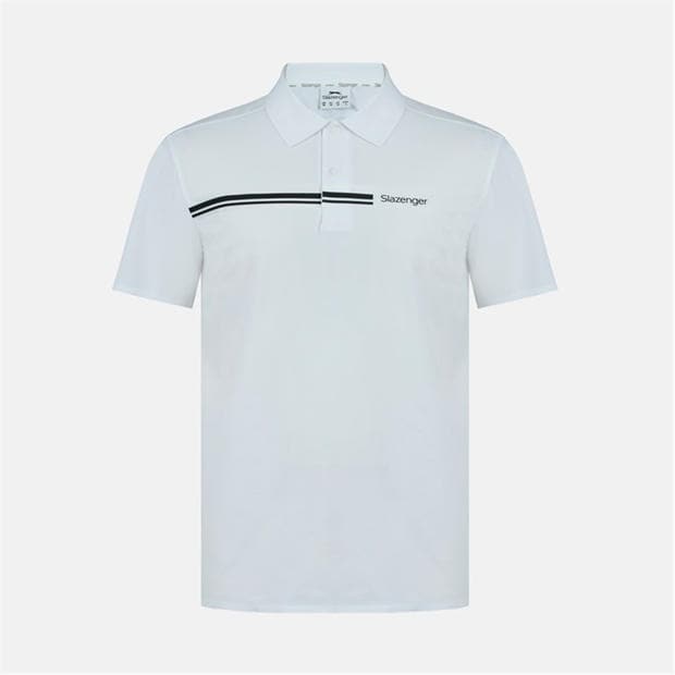 White - Slazenger - Men's Slagenzer Golf Short Sleeve Performance Polo Shirt