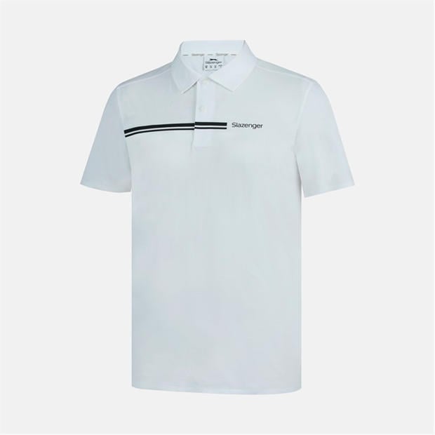 White - Slazenger - Men's Slagenzer Golf Short Sleeve Performance Polo Shirt