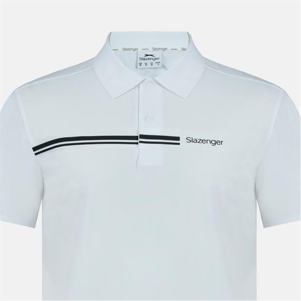White - Slazenger - Men's Slagenzer Golf Short Sleeve Performance Polo Shirt