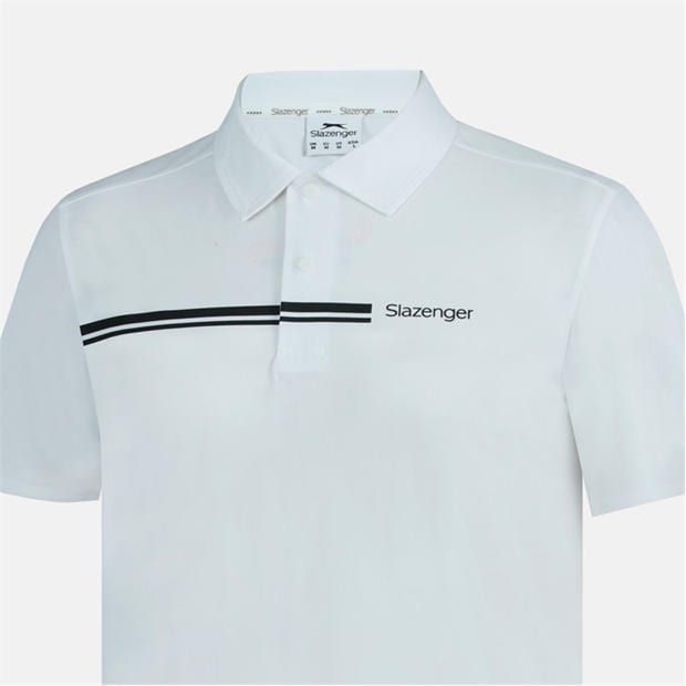 White - Slazenger - Men's Slagenzer Golf Short Sleeve Performance Polo Shirt