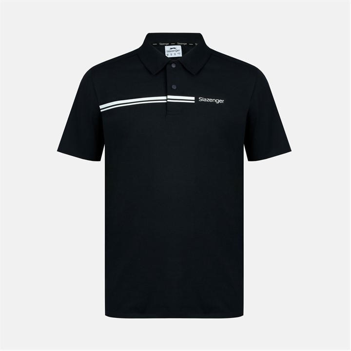 Slazenger Men's Black Slagenzer Golf Short Sleeve Performance Polo Shirt in Size M, Sports Direct