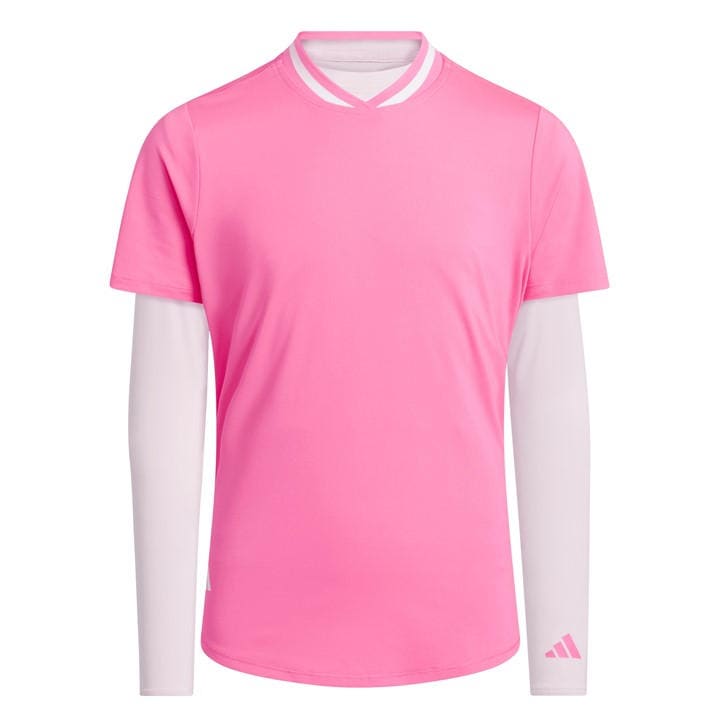 Adidas Girls Pink Kids' G 3-In-1 Sport Polo Long Sleeve Performance Polo Shirt in Size 13 - 14 Years, Sports Direct