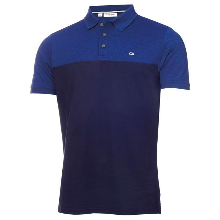 Calvin Klein Golf Men's Blue Colour Block Polo Shirt in Size XL, Sports Direct