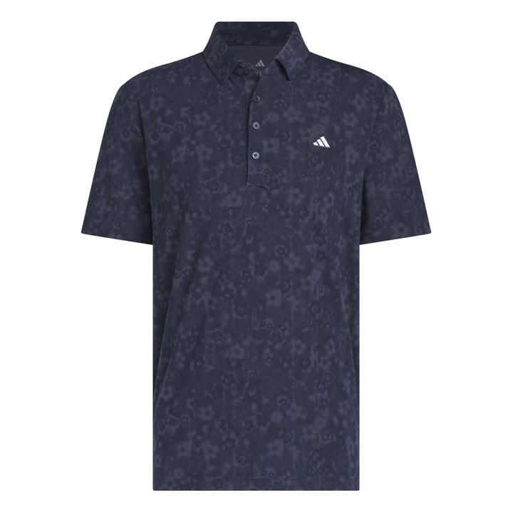 Adidas Men's Blue Short-Sleeve Print Polo Shirt in Size L, Sports Direct