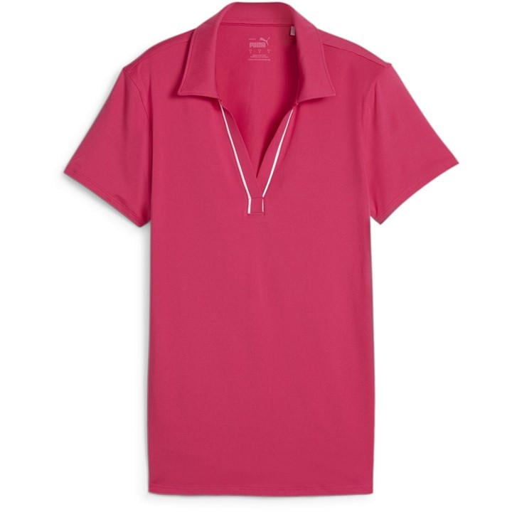 Puma Women's Pink Cloudspun Piped Short-Sleeve Performance Polo Shirt in Size 10, Sports Direct